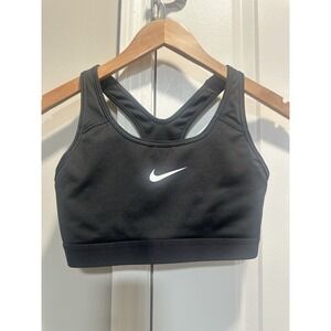 Nike Black Sports Bra with White Swoosh